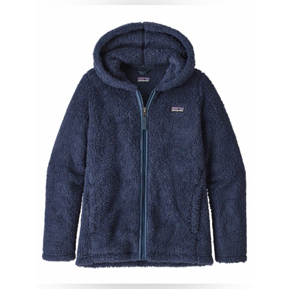 Patagonia Kids Los Gatos Fleece Hoody Jacket Navy Blue Size M 10 - Picture 1 of 6